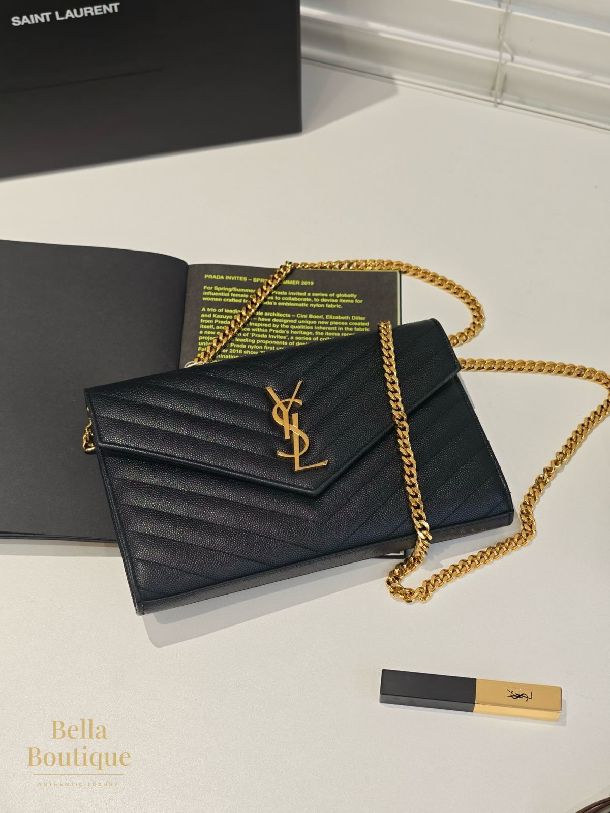 شنطة Saint Laurent كاساندر تشين واليت أصلية — بإطلالة كاملة