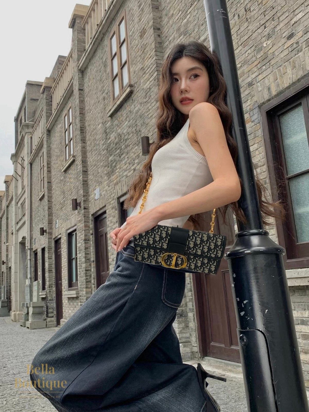 شنطة Dior 30 مونتين أفقية أوبليك أصلية — محمولة