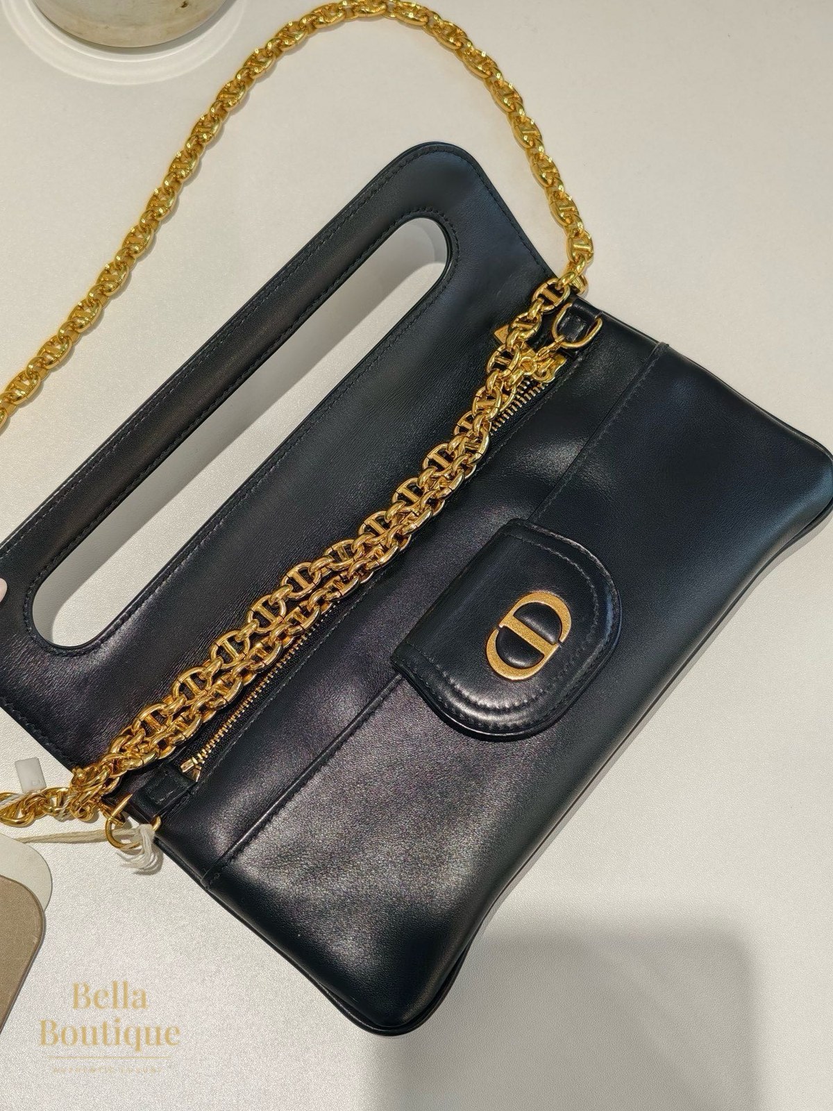 شنطة Dior دبل — أسود أصلية — تفاصيل مقرّبة