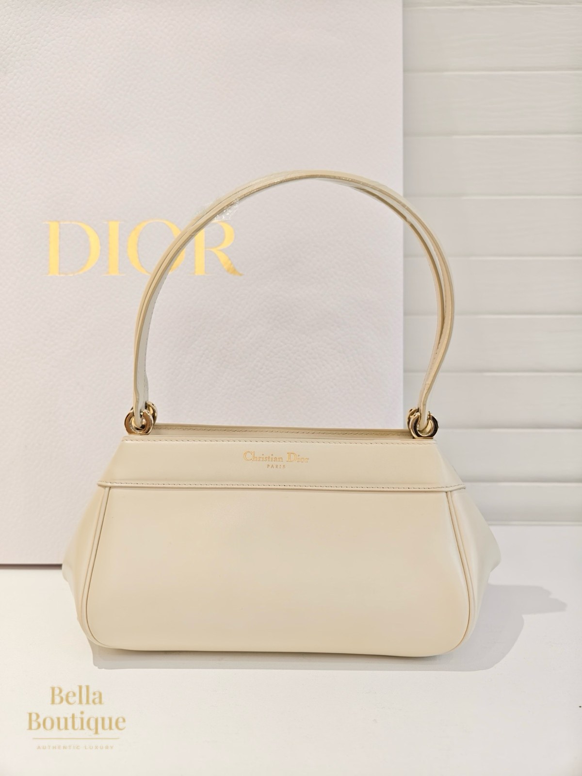 شنطة Dior حقيبة كي — أبيض كريمي أصلية — من الخلف