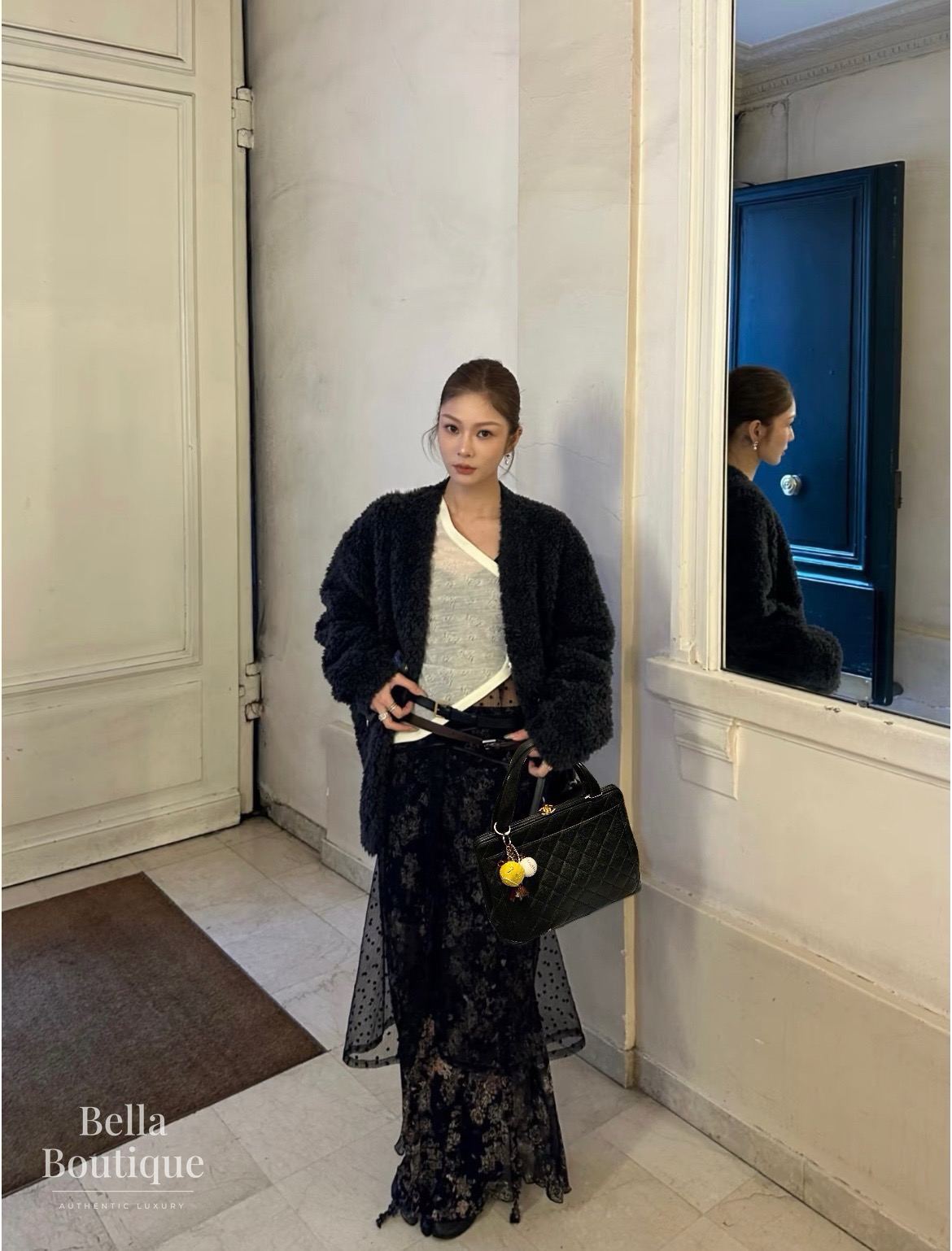شنطة Chanel فينتاج بإطار علوي أصلية — محمولة