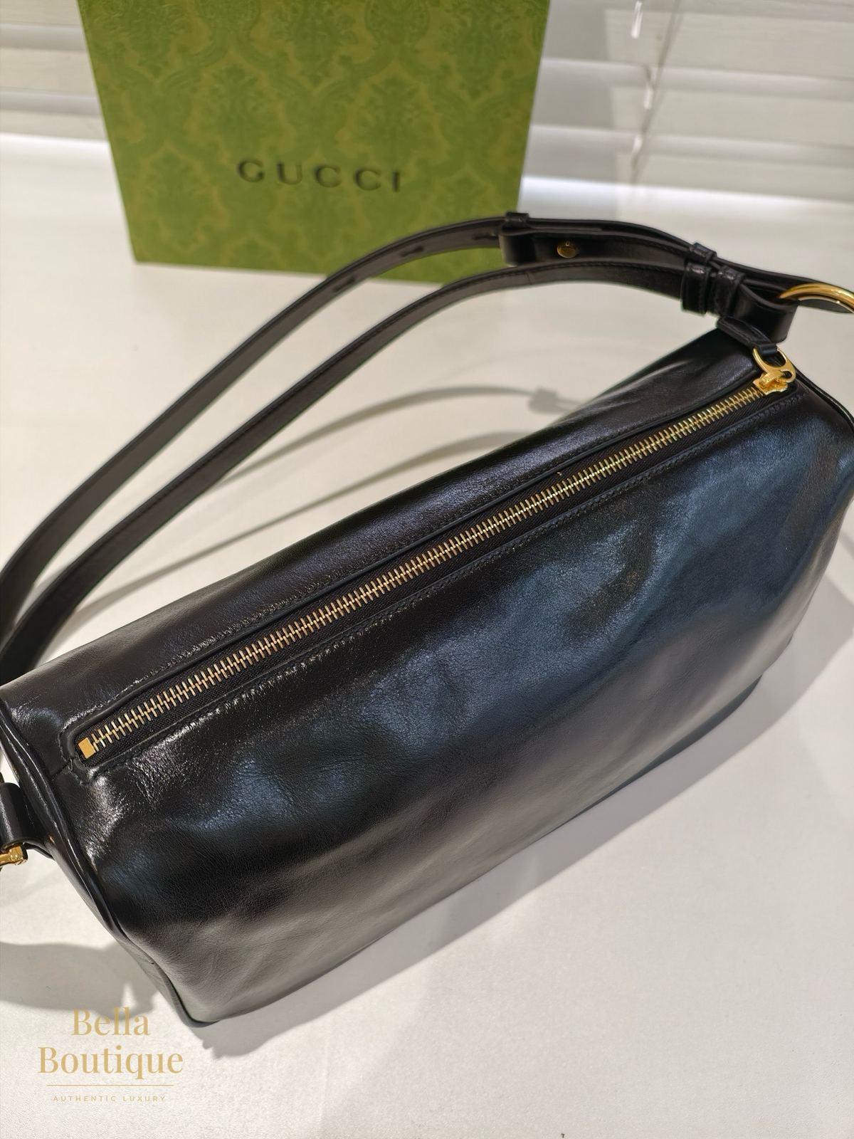 شنطة Gucci هورسبيت بنصف لجام أصلية — من الأعلى