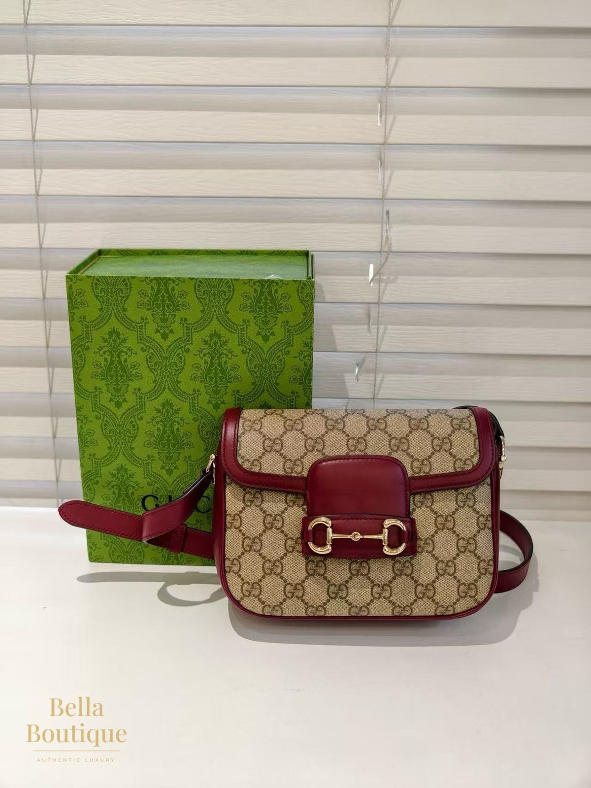 شنطة Gucci هورسبيت ١٩٥٥ ميني أصلية — المنظر الأمامي