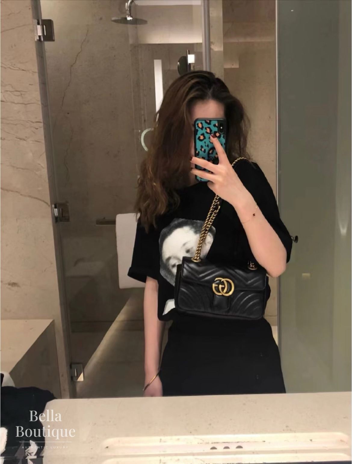 شنطة Gucci جي جي مارمونت سمول أسود أصلية — محمولة