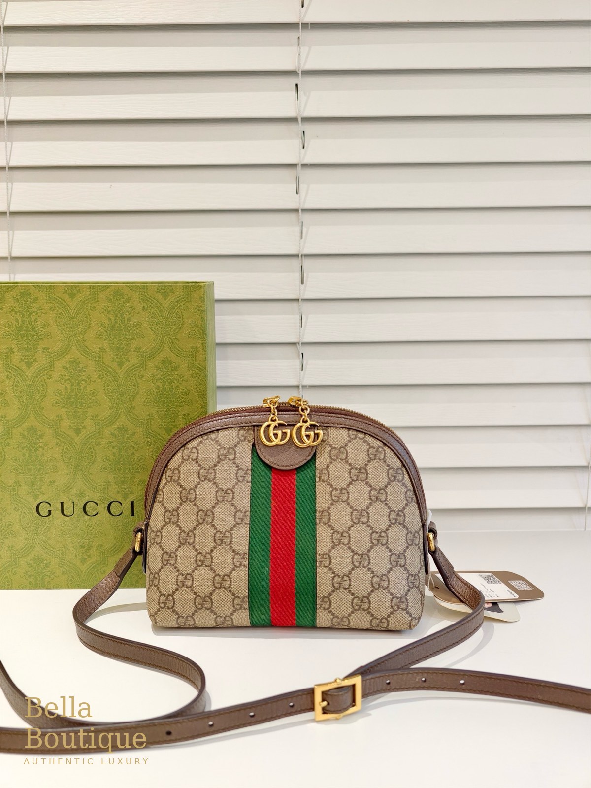 شنطة Gucci أوفيديا دوم صغيرة أصلية — مع الحزام الجلدي كاملاً