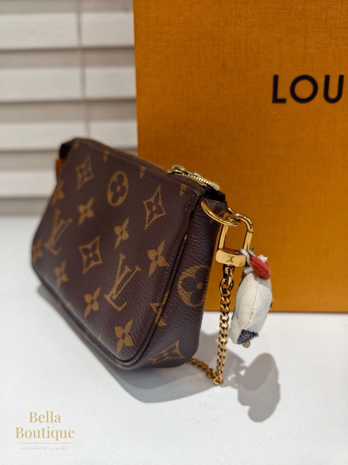 شنطة Louis Vuitton ميني بوشيت أصلية — من زاوية جانبية