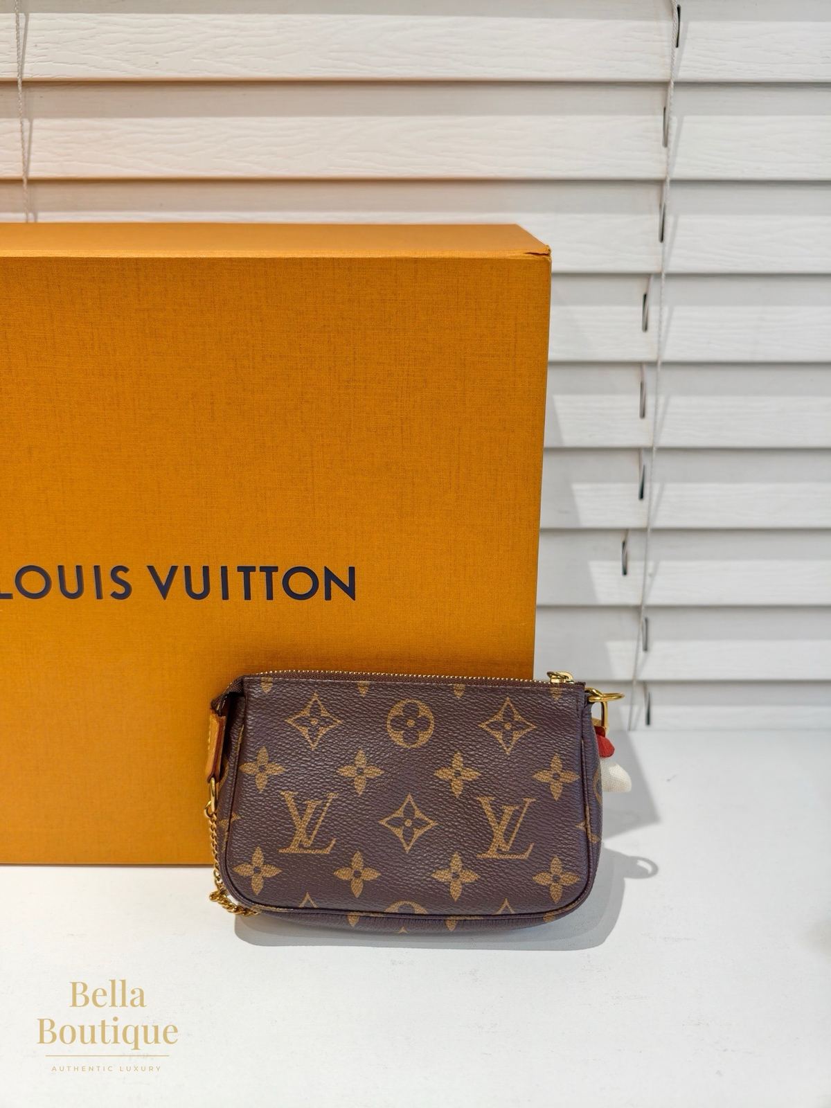 شنطة Louis Vuitton ميني بوشيت أصلية — المنظر الأمامي