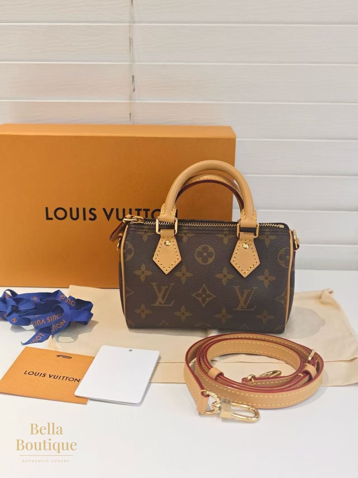 شنطة Louis Vuitton سبيدي نانو أصلية — مع العلبة وكيس الحماية